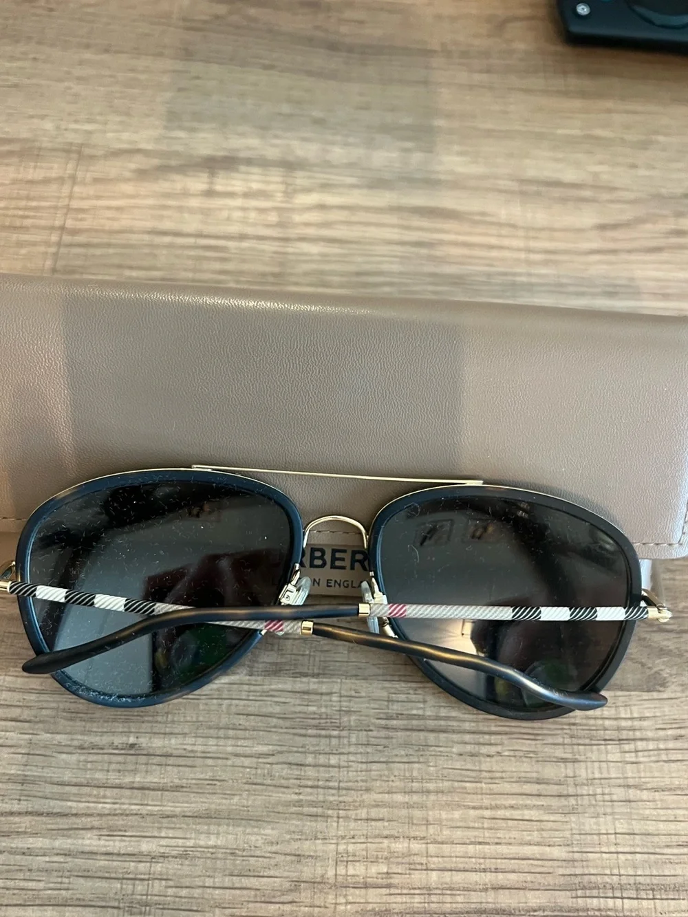 Burberry Aviator Sunglasses in Black and Gold